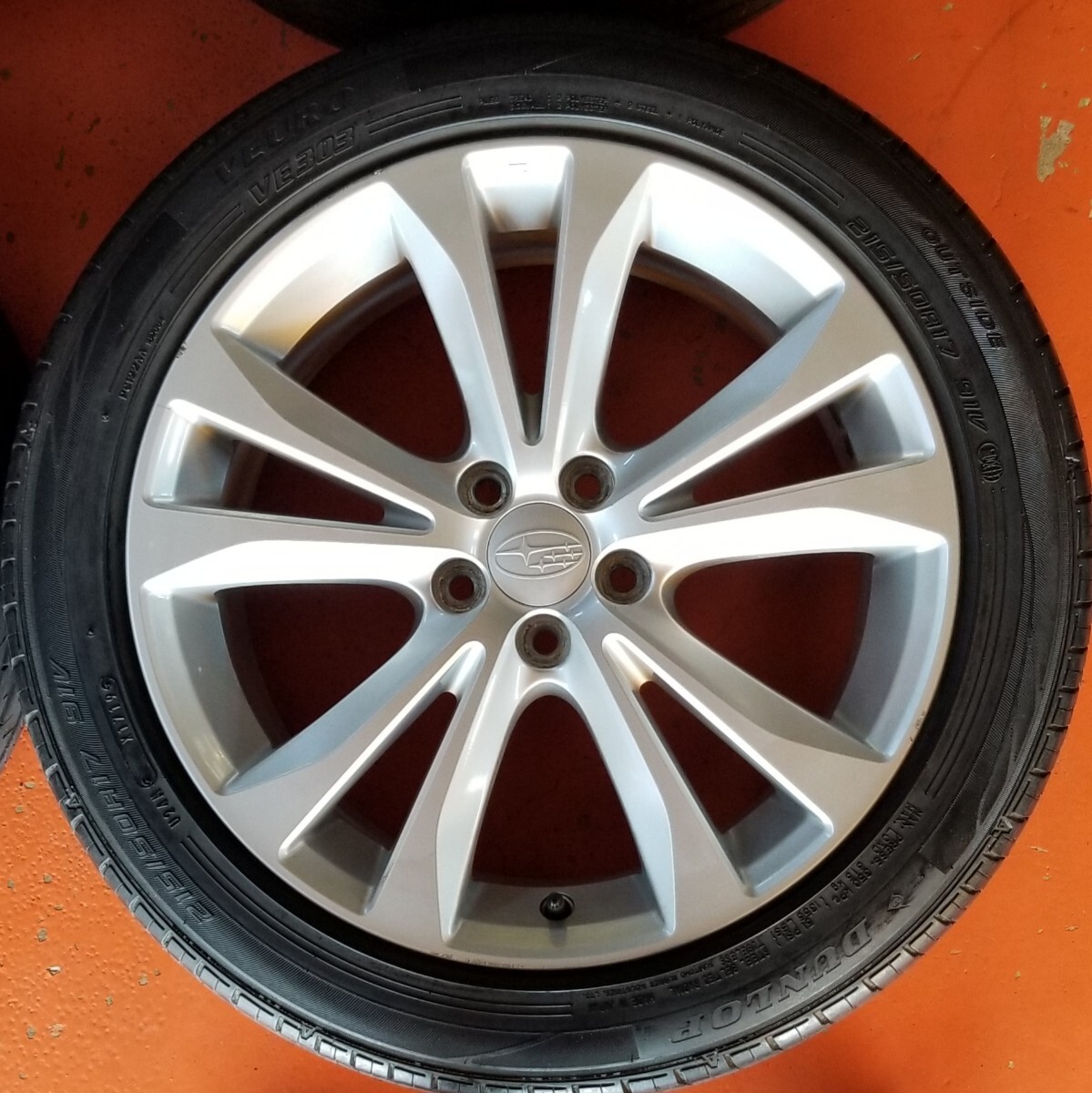 株*ン様 スバル レガシィ純正7J 215 45R17 タイヤホイール ☆スバル純正 中古☆ レガシィ 17インチ 7.5J +55 100 5H タイヤおまけ