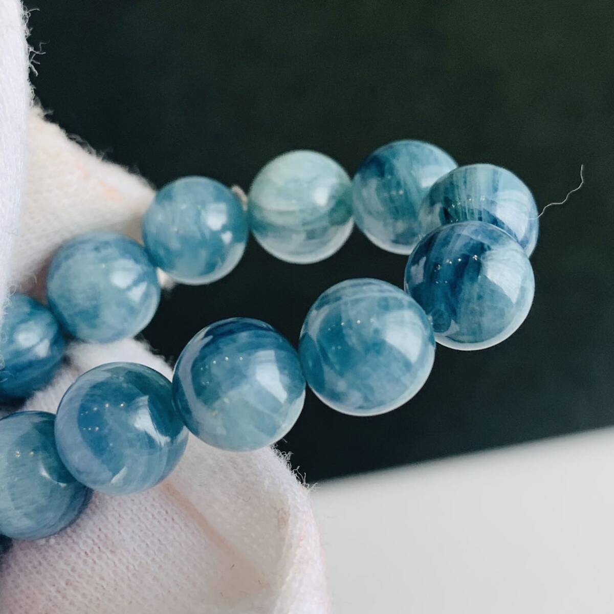 グリーンカイヤナイト　ブレスレット　天然石　パワーストーン　8㍉珠　_10