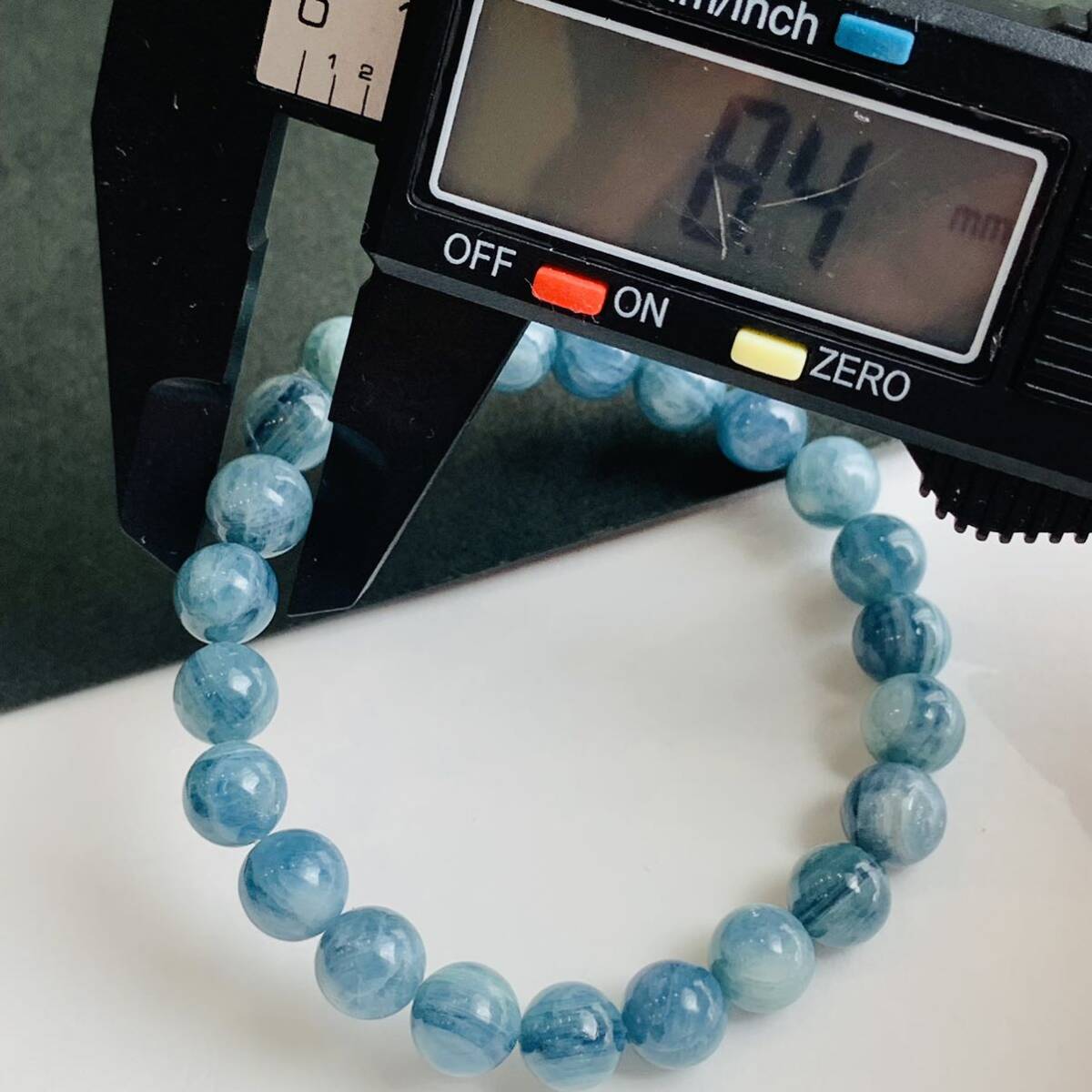 グリーンカイヤナイト　ブレスレット　天然石　パワーストーン　8㍉珠　_4