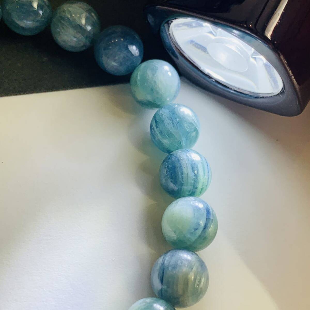 グリーンカイヤナイト　ブレスレット　天然石　パワーストーン　8㍉珠　_7