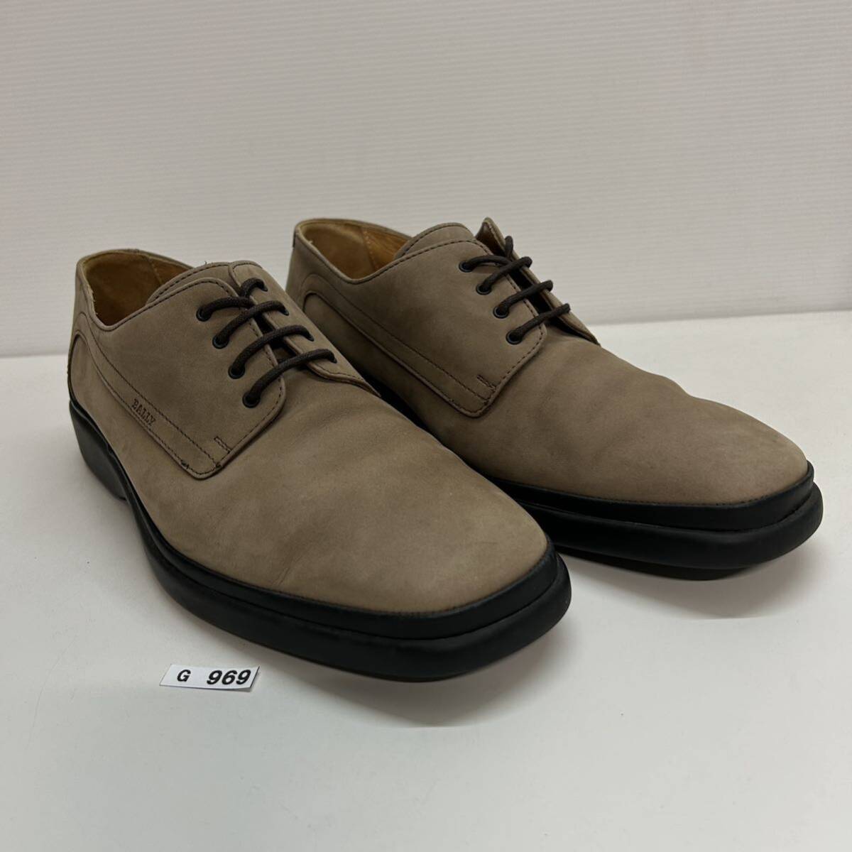 G969 BALLY バリー メンズ ビジネスシューズ プレーントゥ 外羽根 7.5E 