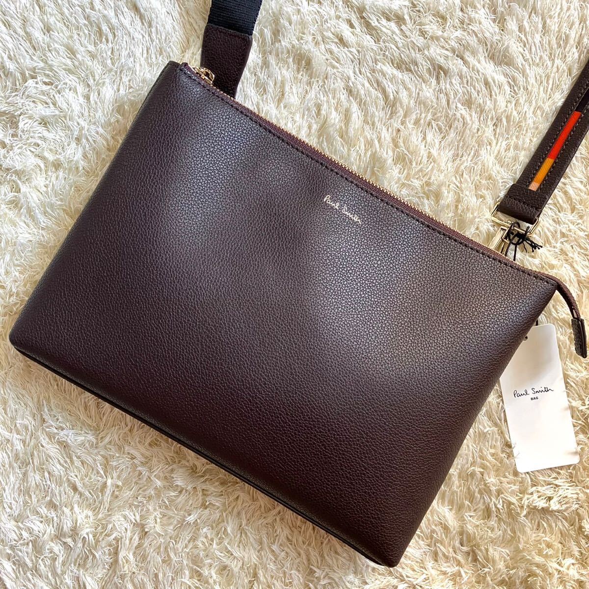 Paul smith マルチストライプ　サコッシュ　2way 黒 本革 近年モデル/極美品】Paul Smith ポールスミス ショルダーバッグ 2way