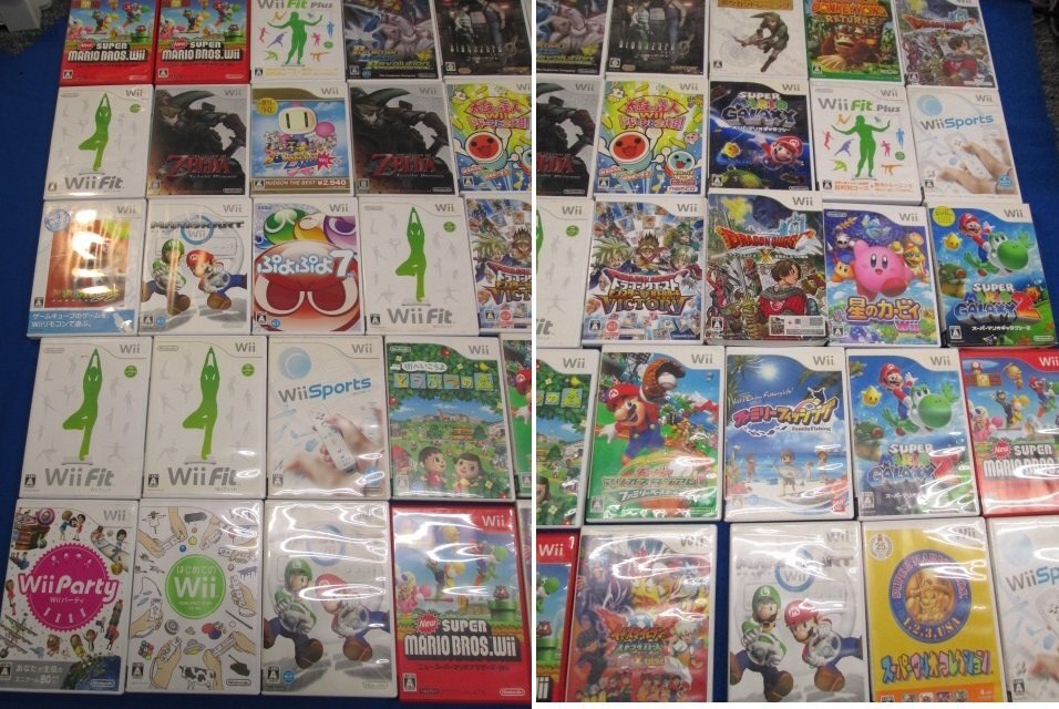 y7952 任天堂 WII U本体+WII/WIIUソフトまとめて75点セット マリオ