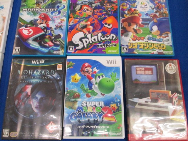 y7952 任天堂 WII U本体+WII/WIIUソフトまとめて75点セット マリオ