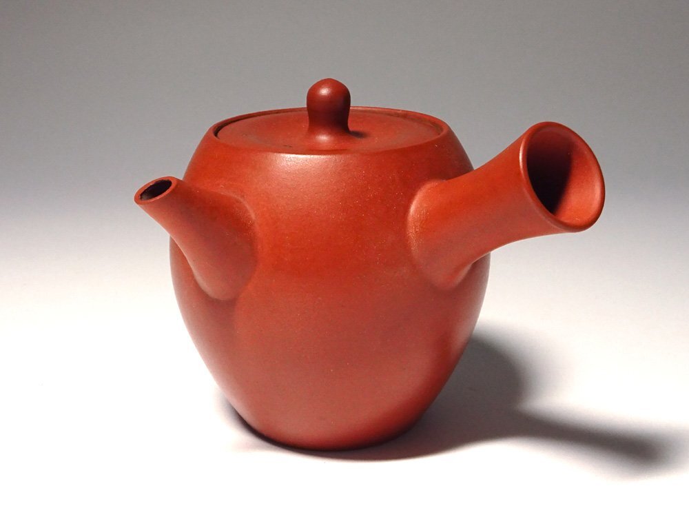 花◇佐渡の名工【三浦小平】作 無名異焼 茶器(急須・湯冷まし・煎茶碗4