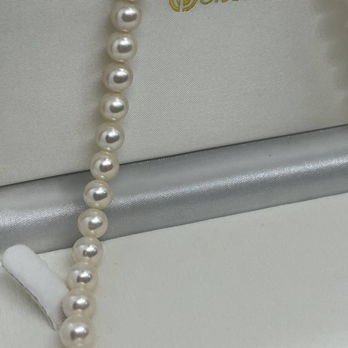 本真珠 アコヤ真珠 あこや パールネックレス SILVER 刻印 オーロラ干渉