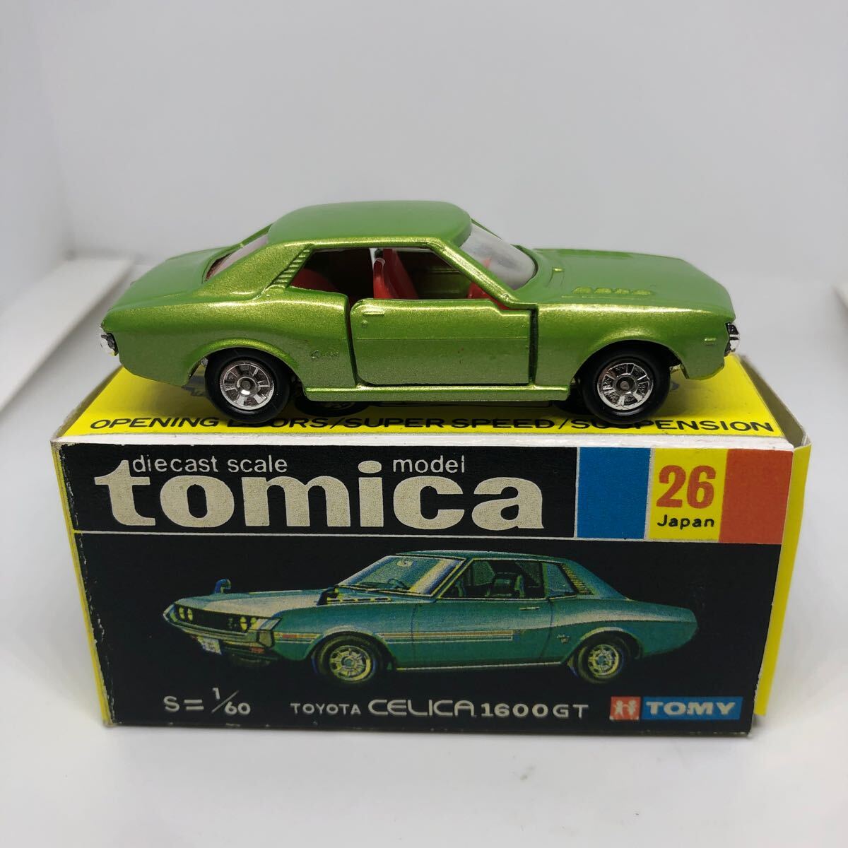 トミカ　日本製　黒箱　26 トヨタ　セリカ　1600GT 1Eホイール　当時物　絶版_3