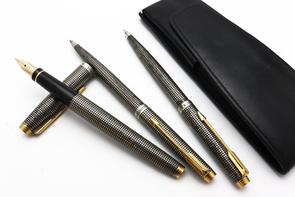 ペン先14K) PARKER パーカー 万年筆.ボールペン.シャープペン 計3本