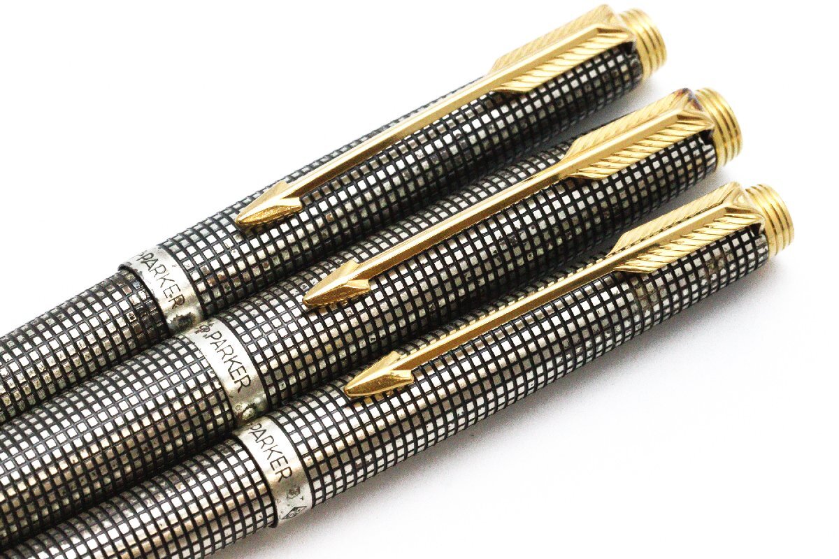 ペン先14K) PARKER パーカー 万年筆.ボールペン.シャープペン 計3本