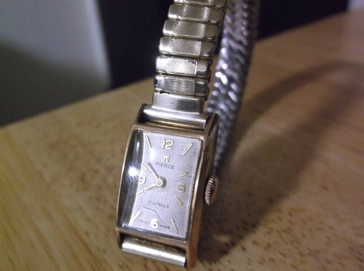 PIERCE ピアース18K 0.750刻印　手巻き アンティーク 稼働品 π PIERCE 0.750 18K 17 JEWELS 18金 17石 スイス製 ピアース ピアス