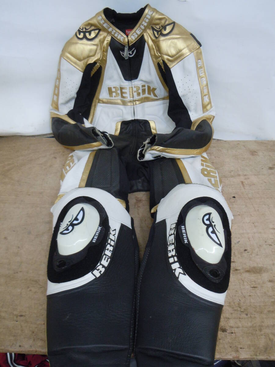♪BERIK ベリック レーシングスーツ MFJ STANDARD サイズ52 L-LL相当 劣化大 送料は説明欄 ※ジャンク品扱い ■１４０_1