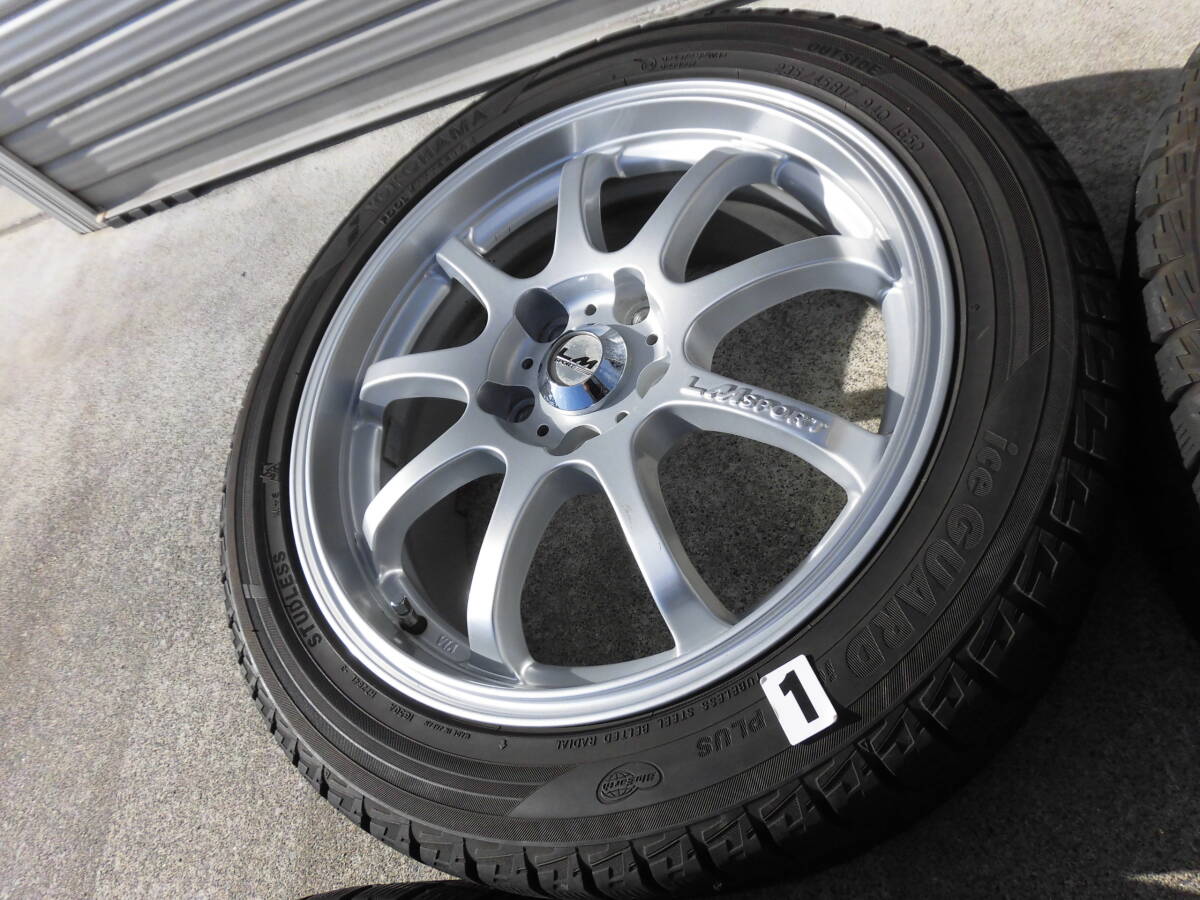 バリミゾ　バリミゾ　8-9分山　ガリキズなし　美品　235/45R17 114.3 5穴　オフ50　1775　 ヨコハマ　アイスガード　iG50PLUS　_2