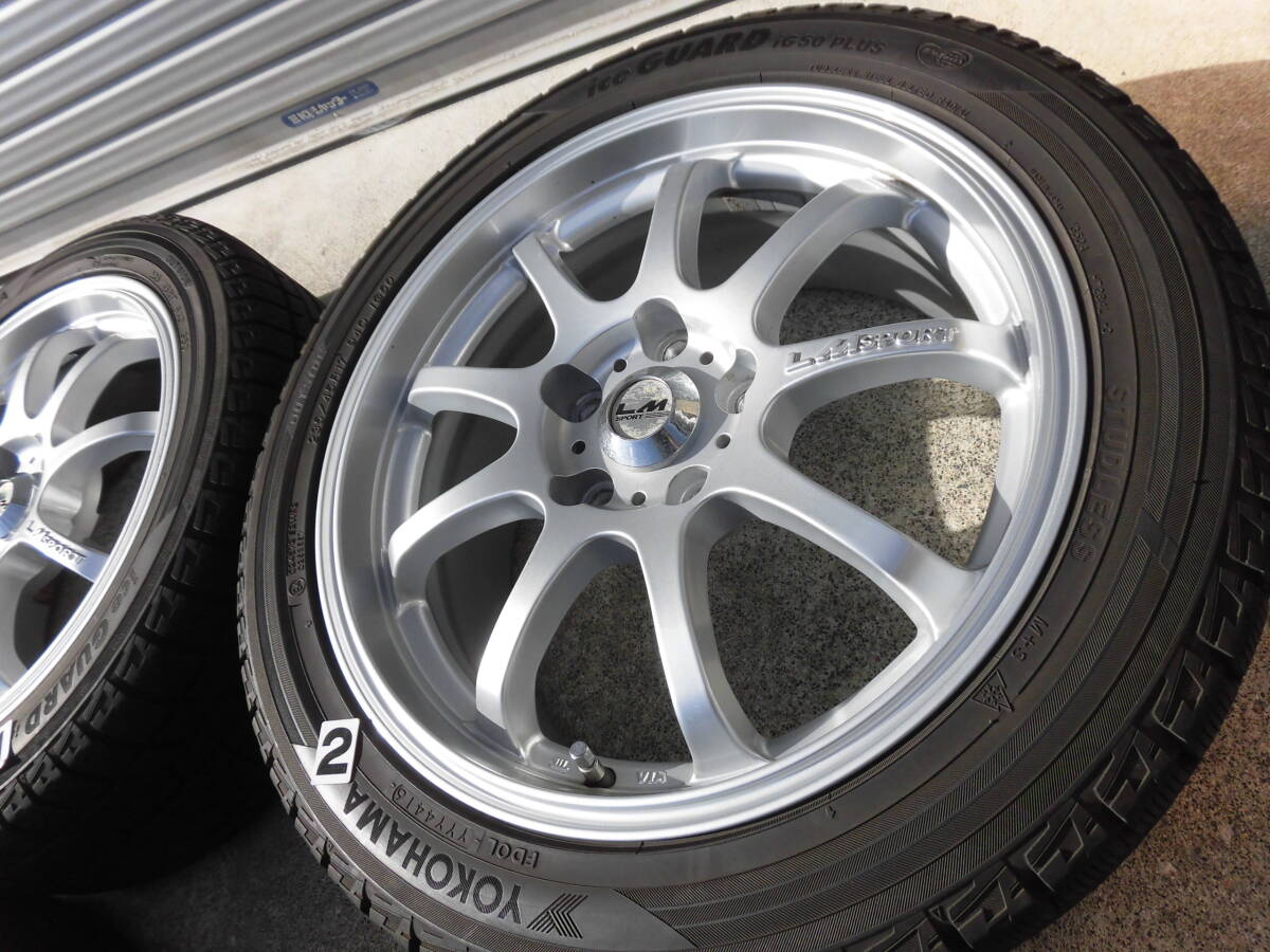バリミゾ　バリミゾ　8-9分山　ガリキズなし　美品　235/45R17 114.3 5穴　オフ50　1775　 ヨコハマ　アイスガード　iG50PLUS　_3