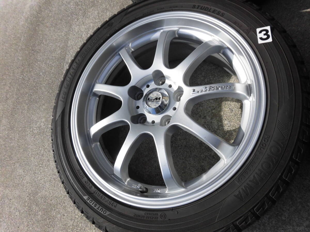 バリミゾ　バリミゾ　8-9分山　ガリキズなし　美品　235/45R17 114.3 5穴　オフ50　1775　 ヨコハマ　アイスガード　iG50PLUS　_4