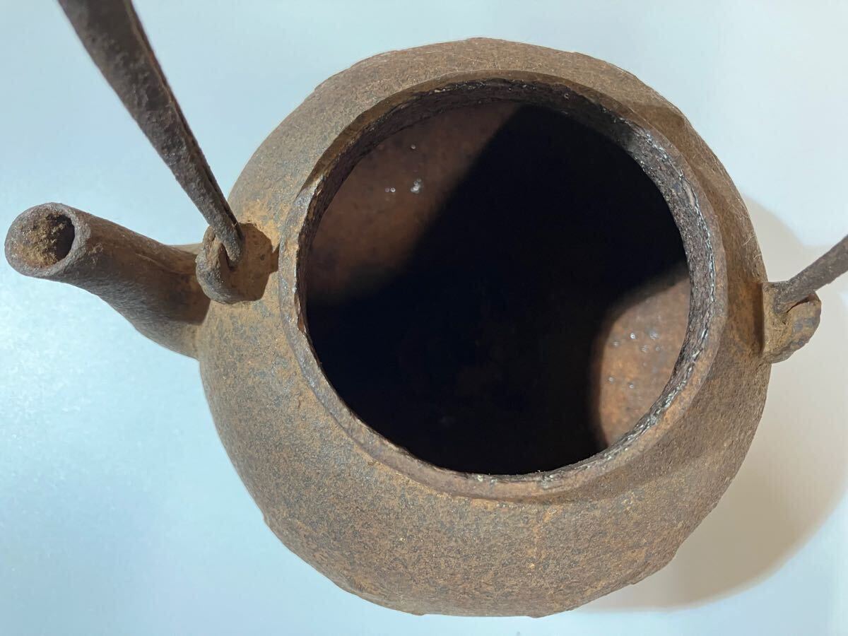 龍文堂 鉄瓶 龍文堂造 茶道具 古美術 前茶道具 骨董 銅蓋 現状品