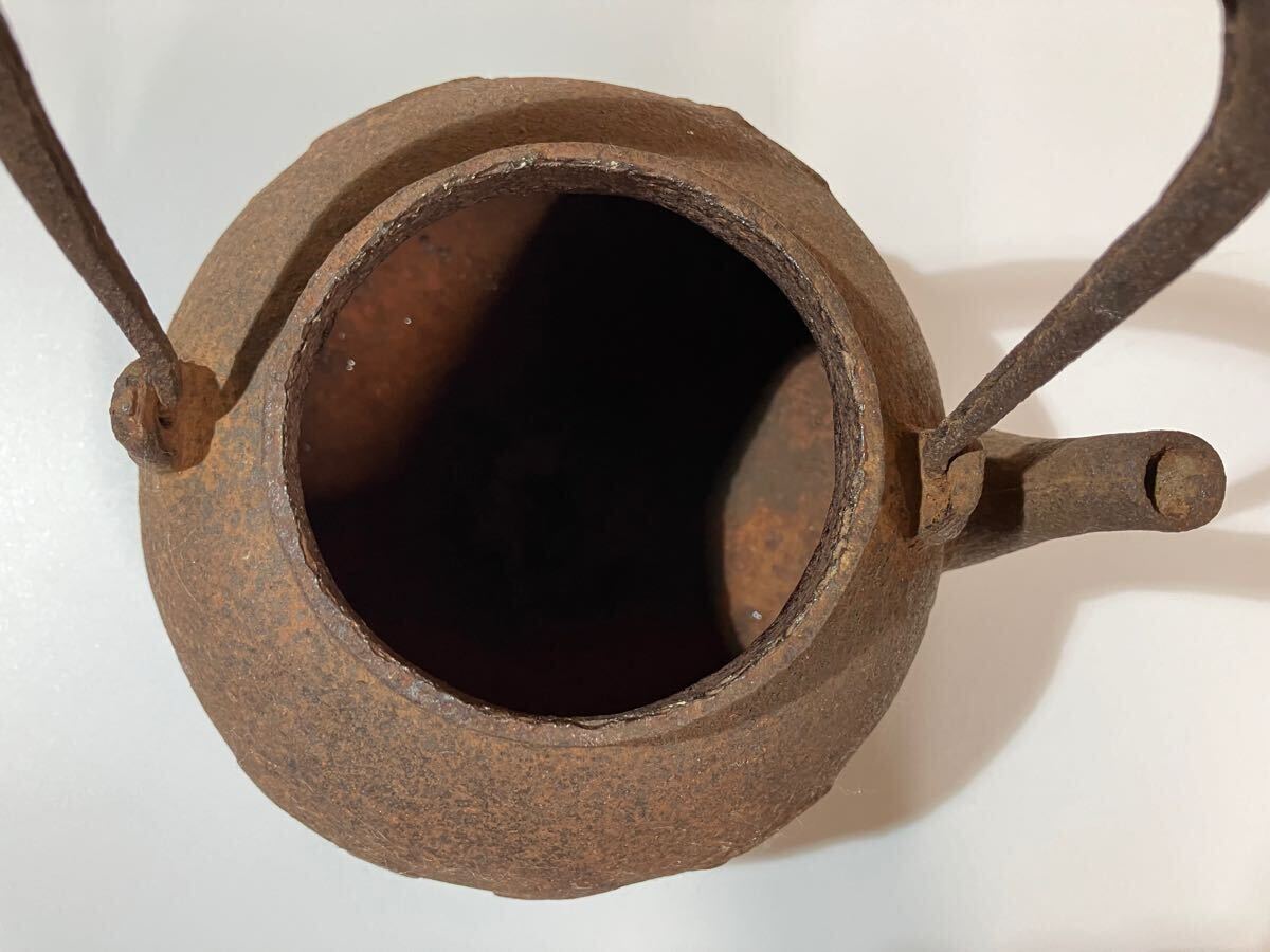 龍文堂 鉄瓶 龍文堂造 茶道具 古美術 前茶道具 骨董 銅蓋 現状品