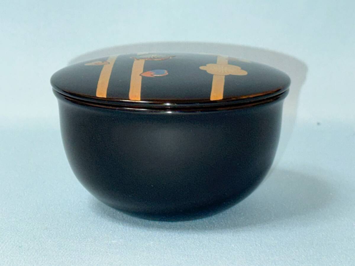 心園】茶道具 薄茶器 歴代好茶器 棗 【 即中斎好写 青貝入 春秋棗 