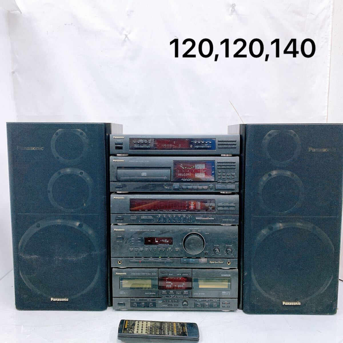 11SA083 Panasonic パナソニック オーディオ コンポ SC-D50 ST-D50 SL-D50 スピーカーセット 通電OK 中古 現状品 動作未確認_1