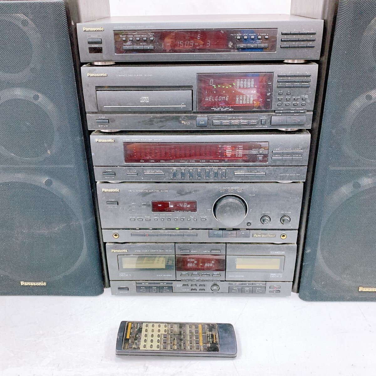 11SA083 Panasonic パナソニック オーディオ コンポ SC-D50 ST-D50 SL-D50 スピーカーセット 通電OK 中古 現状品 動作未確認_2