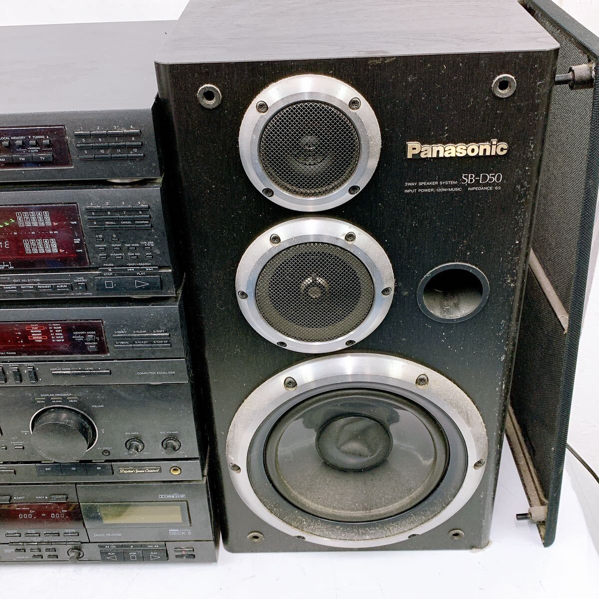 11SA083 Panasonic パナソニック オーディオ コンポ SC-D50 ST-D50 SL-D50 スピーカーセット 通電OK 中古 現状品 動作未確認_5