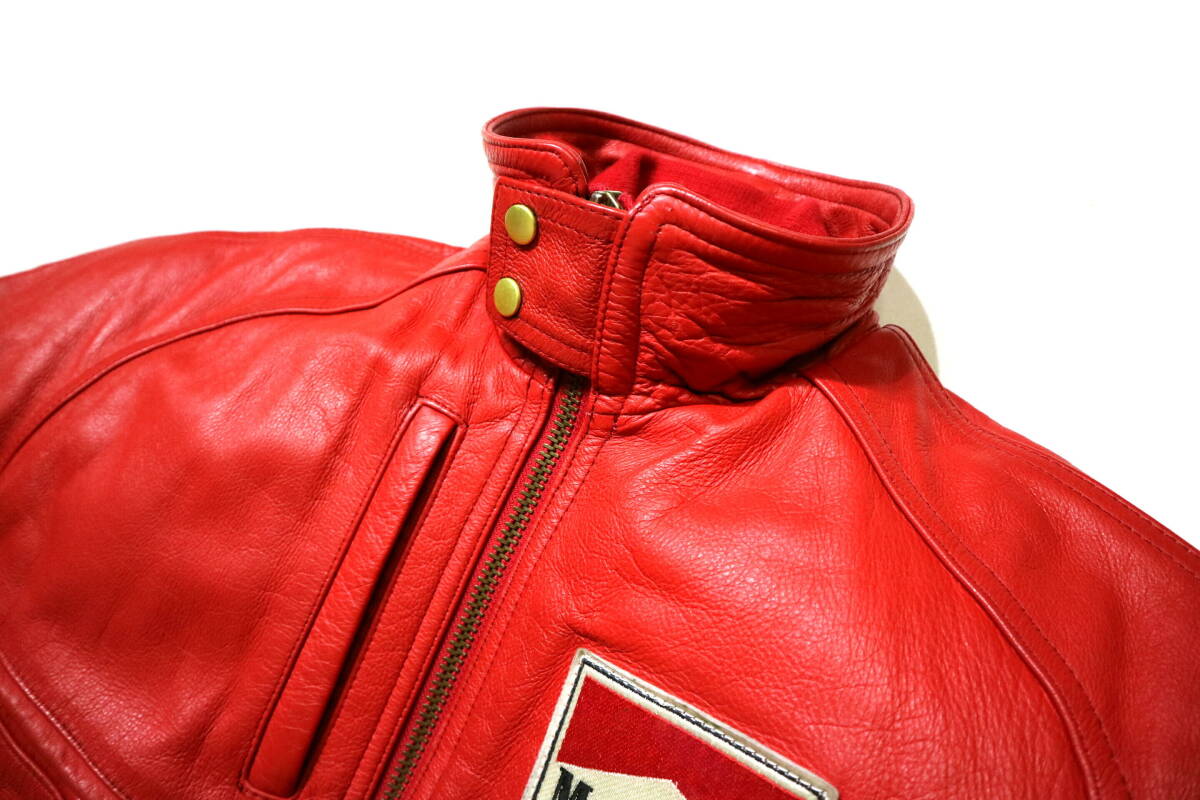 かなり良好！◆80’s-90’s Marlboro YAMAHA マルボロヤマハ 牛革 中綿入 レザーライディングジャケット◆Mサイズ（身長170-173センチ位） Marlboro Yamaha - Cadalora, Luca 0WH0