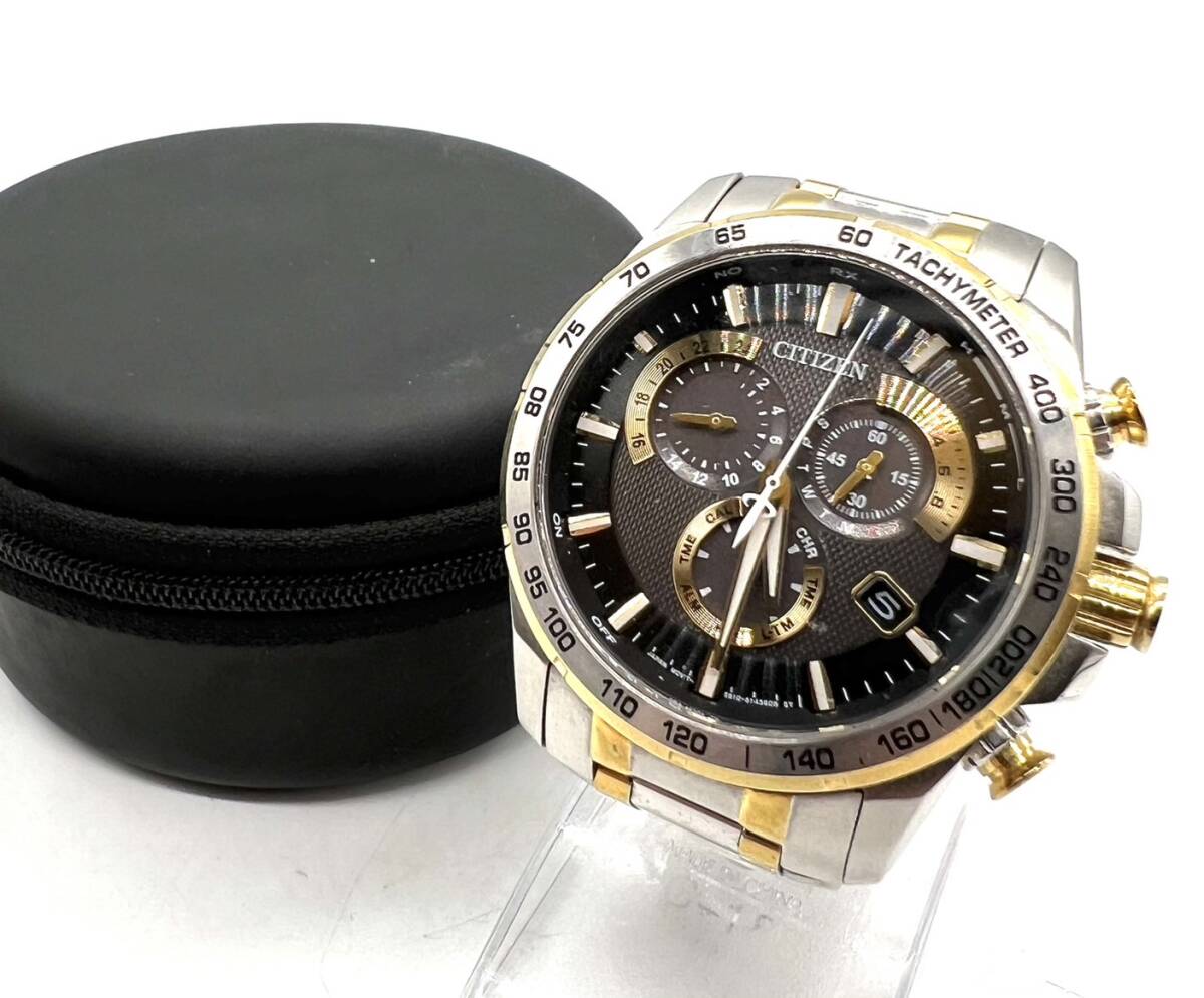 稼働品 CITIZEN シチズン E610-S104840 ECO-DRIVE エコドライブ 黒文字 