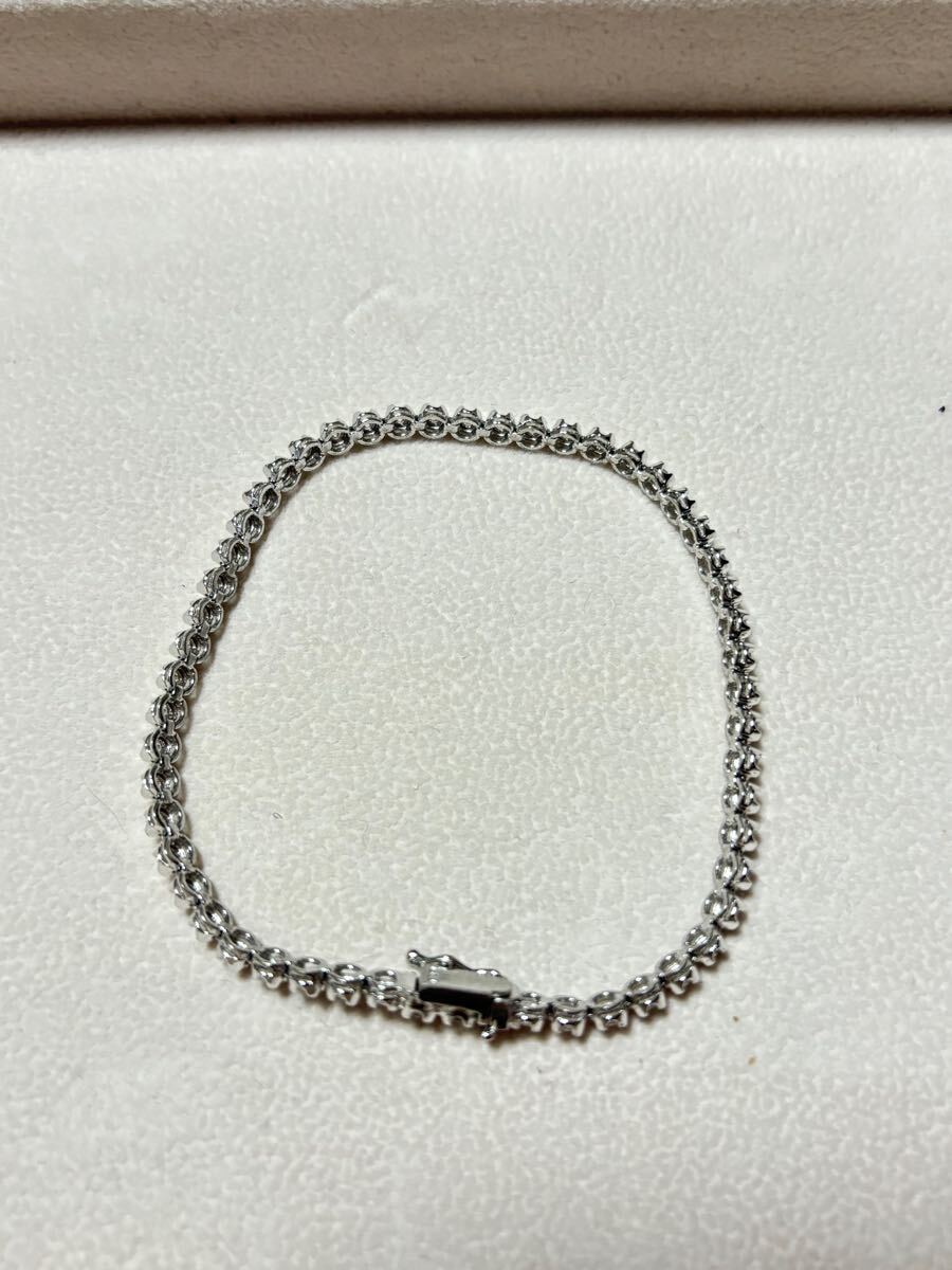 テニスブレスレット Pt850 1.04ct レディース メンズ ブレスレット