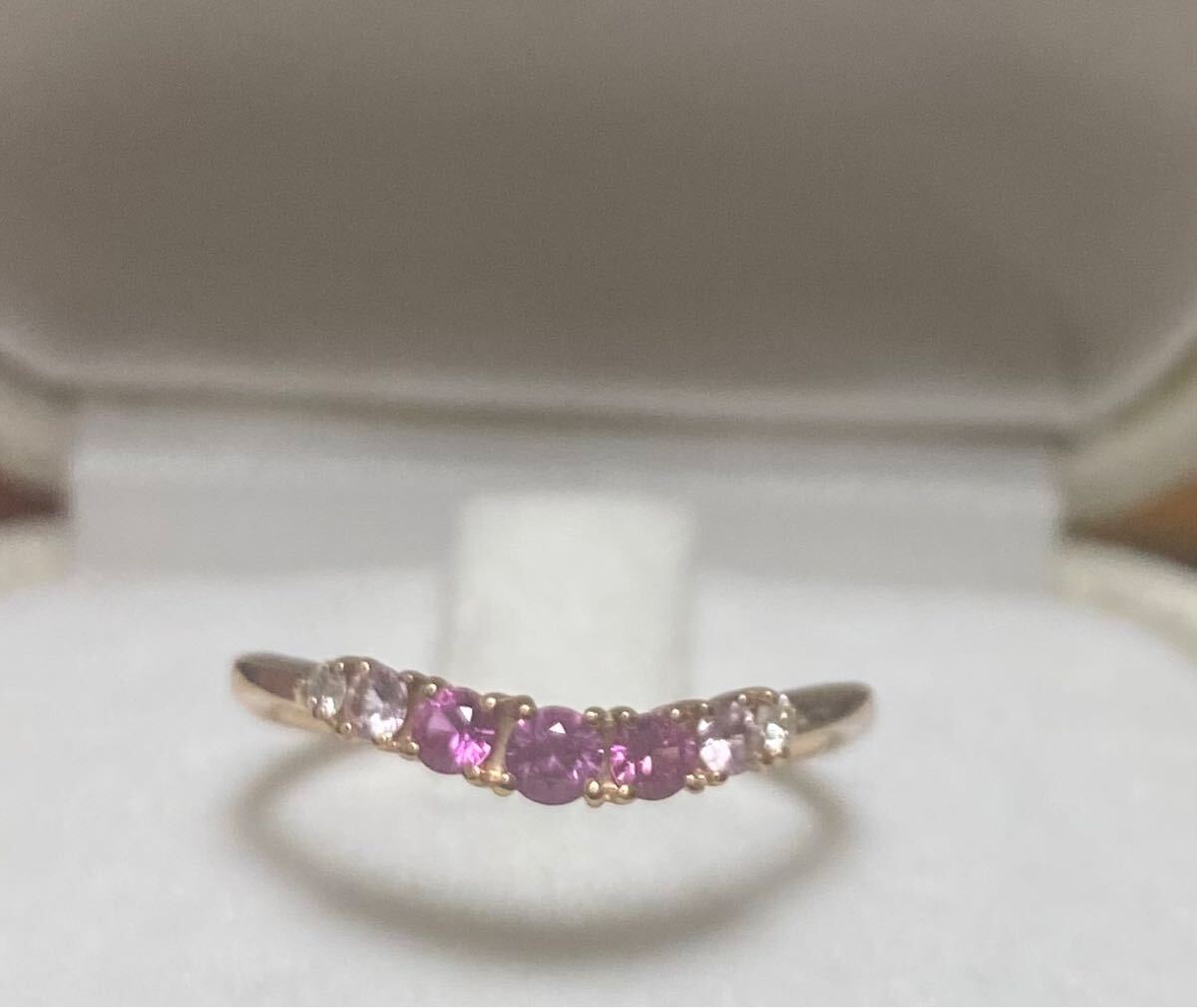 ★1円スタート〜多数出品中★ スタージュエリー　ダイヤモンドフォール　リング　ピンクサファイア　ダイヤモンド　K18 11号　1.71g_1