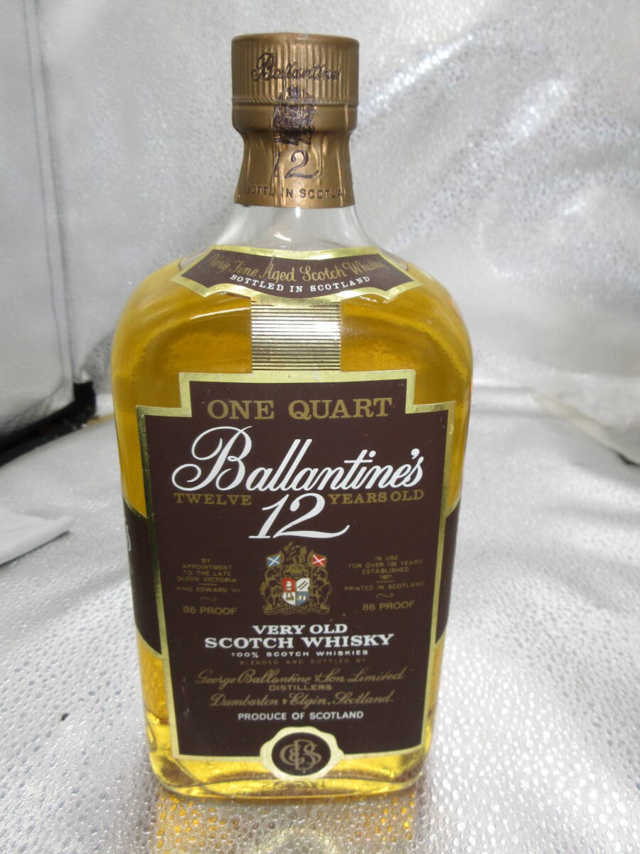 未開封　BALLANTINE'S 12YEARS OLD バランタイン12年 1QUART(946.35ml)　赤青旗 赤青紋章