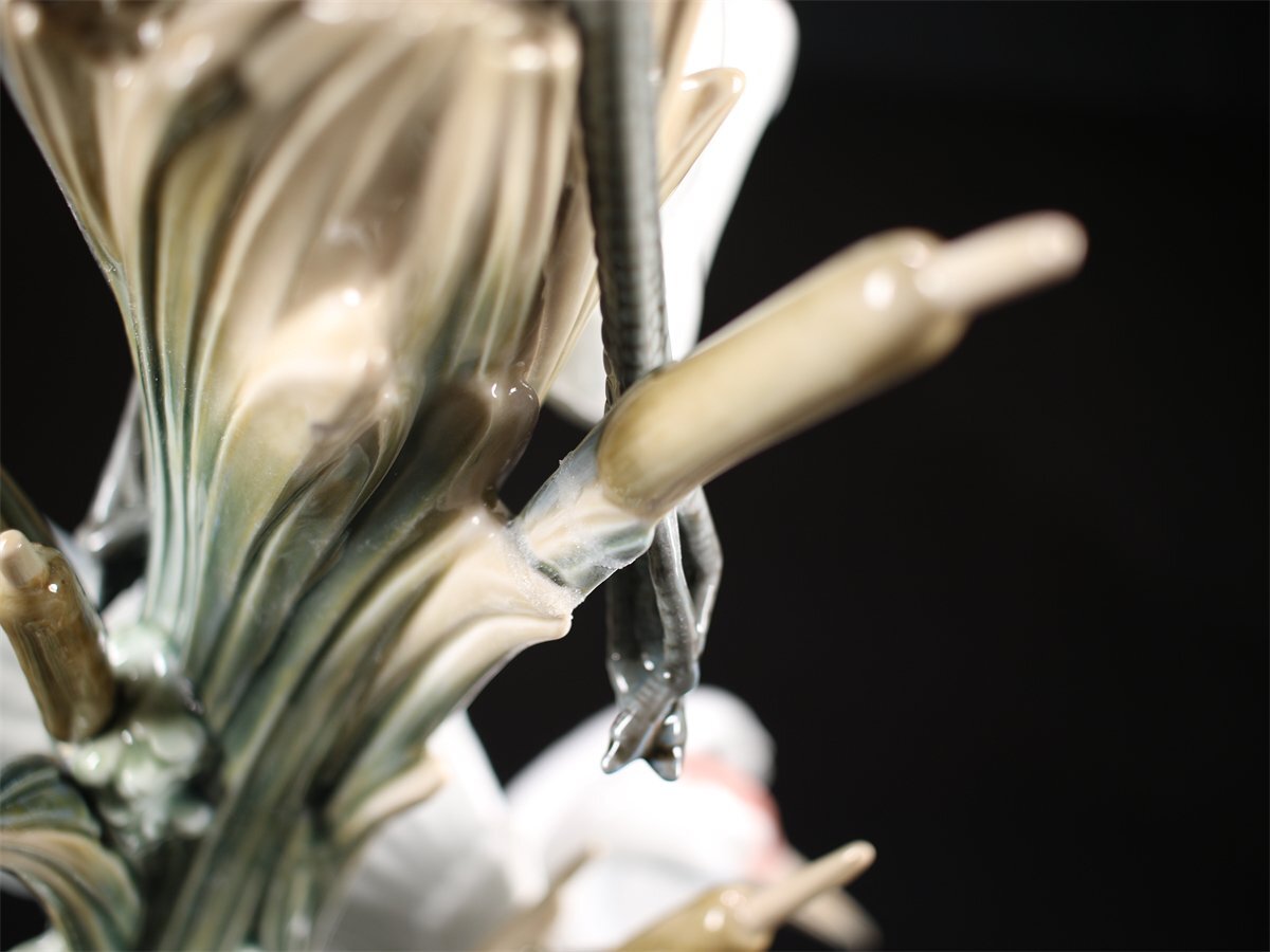 吉】CH970 LLADRO 【リヤドロ】 フィギュリン 磁器人形 鶴 置物 大型