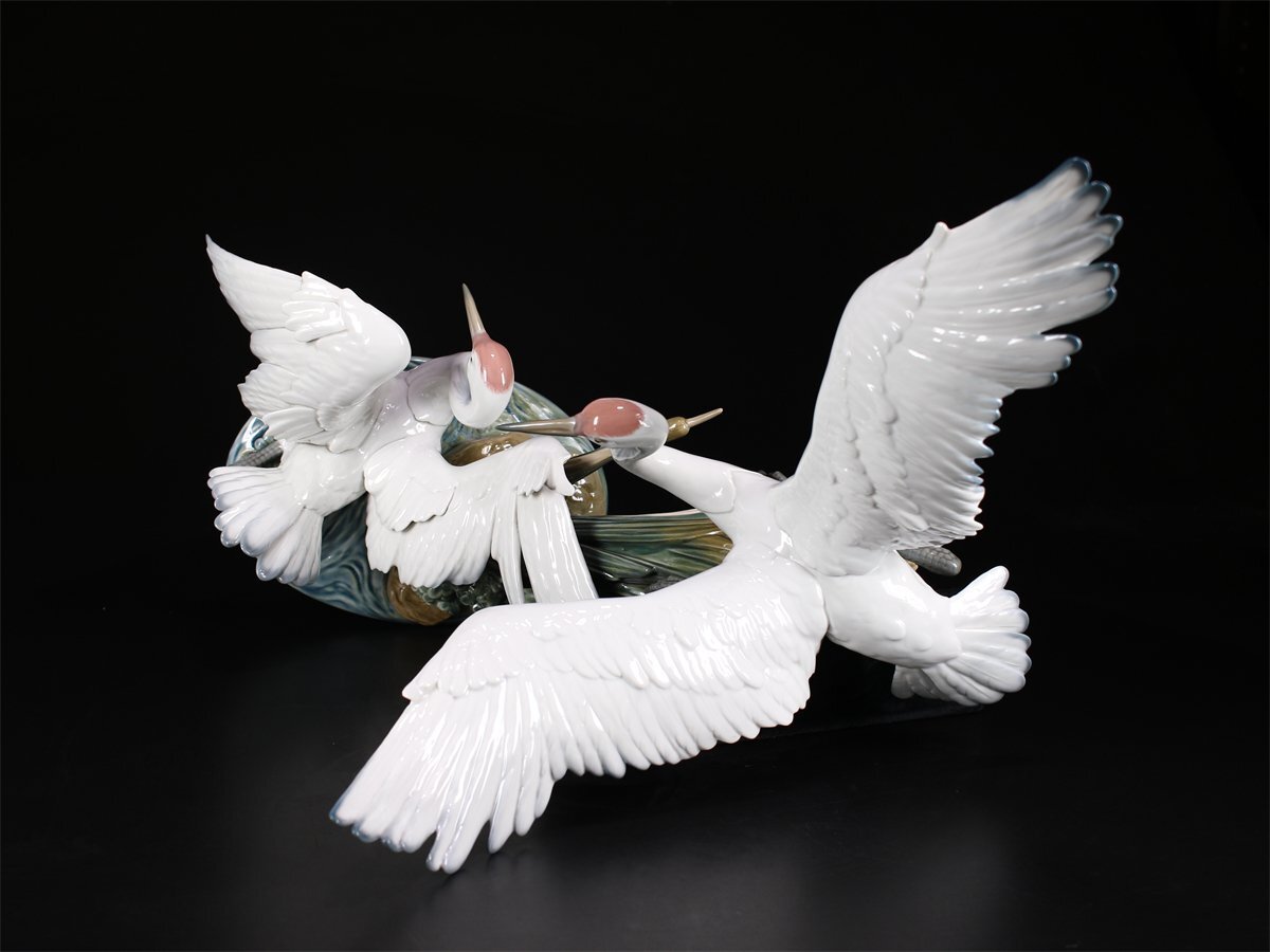 吉】CH970 LLADRO 【リヤドロ】 フィギュリン 磁器人形 鶴 置物 大型