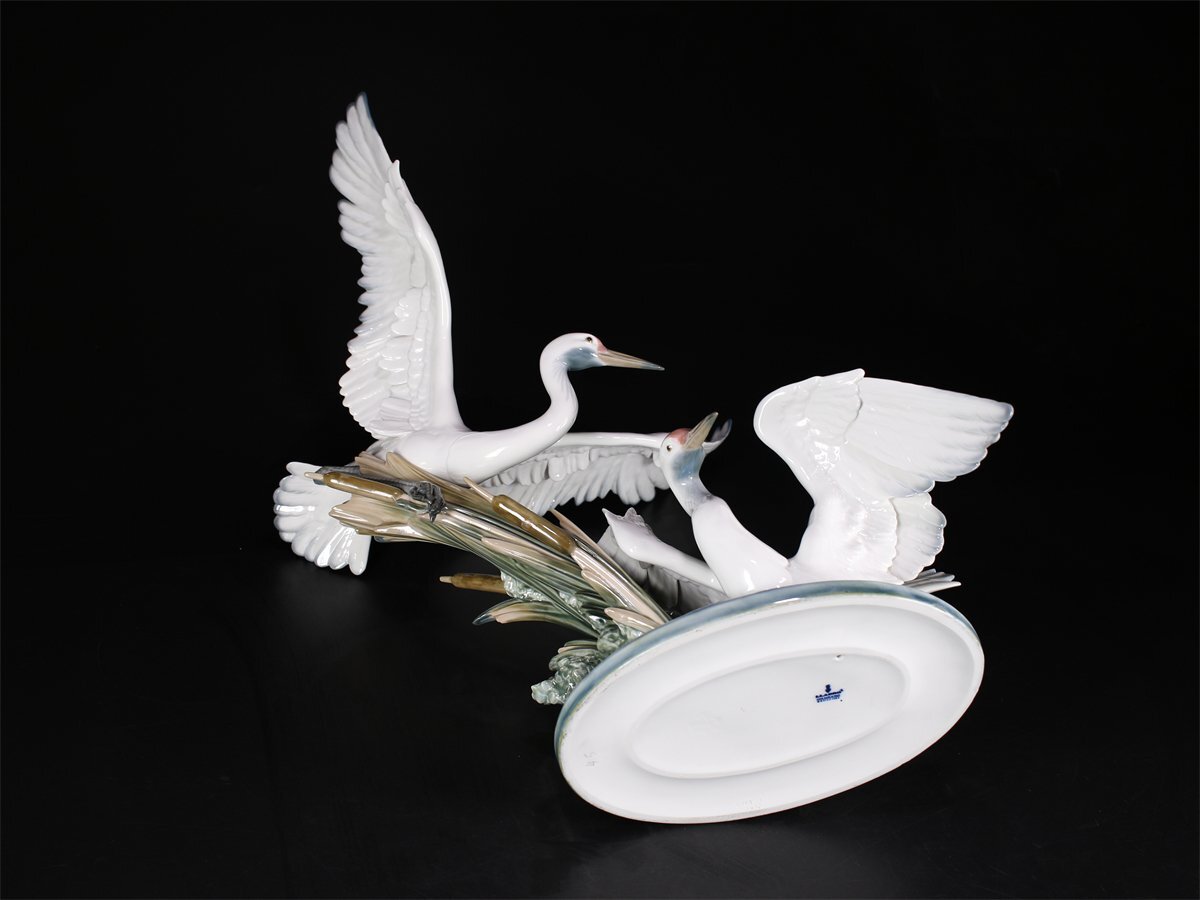 吉】CH970 LLADRO 【リヤドロ】 フィギュリン 磁器人形 鶴 置物 大型