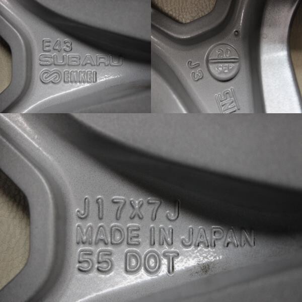 人気セール，新作 SUBARU XV GT系 後期 純正 17インチ 7J +55 100 5穴 5H 1台分 1本ガリ傷あり スバル エンケイ製 純正ホイール 純正アルミ 中古 引取歓迎