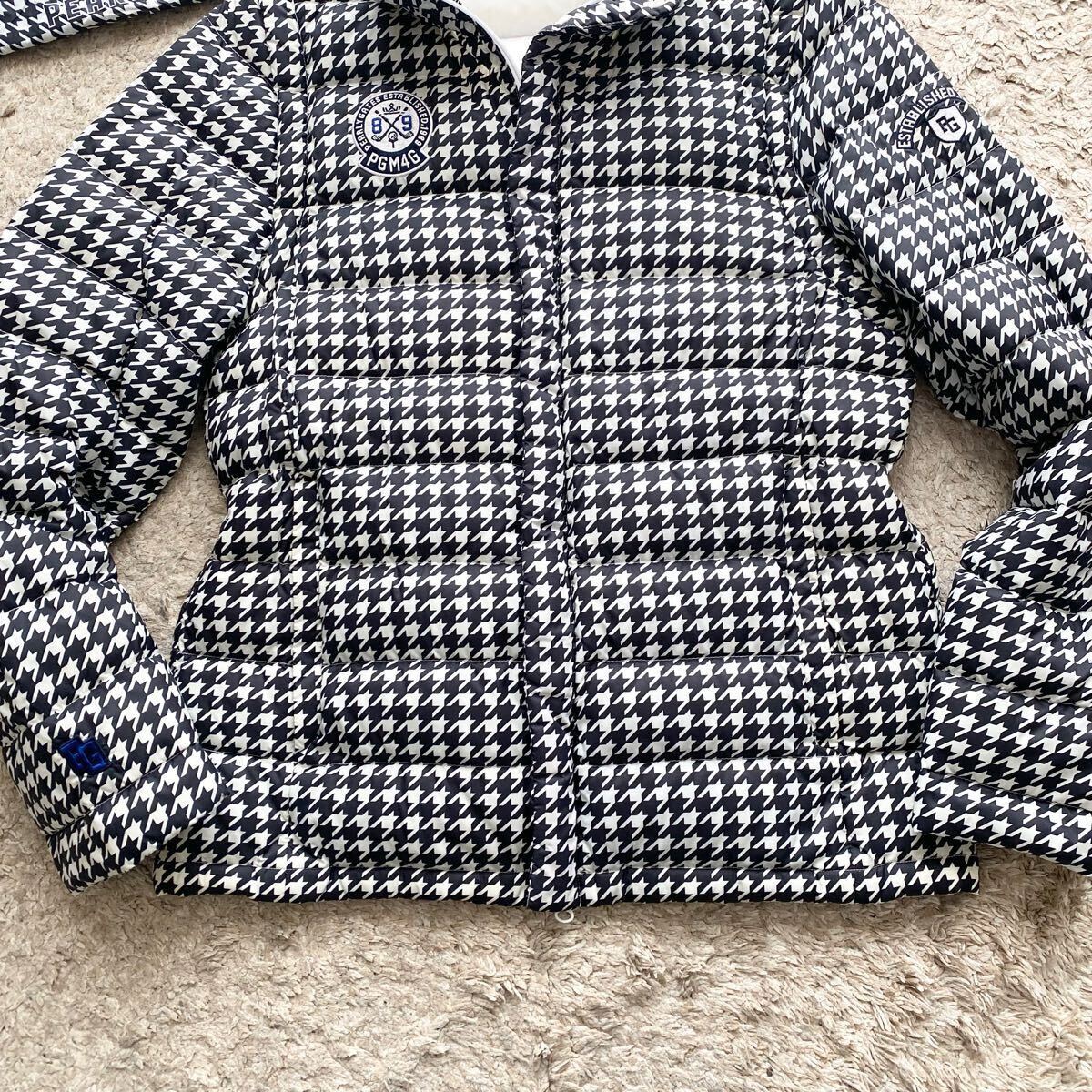 未使用級●XLサイズ●PEARLY GATES パーリーゲイツ 4way ダウンジャケット 千鳥格子 総柄 ジャケット 機能性◎ 軽量 ロゴ メンズ サイズ6_3