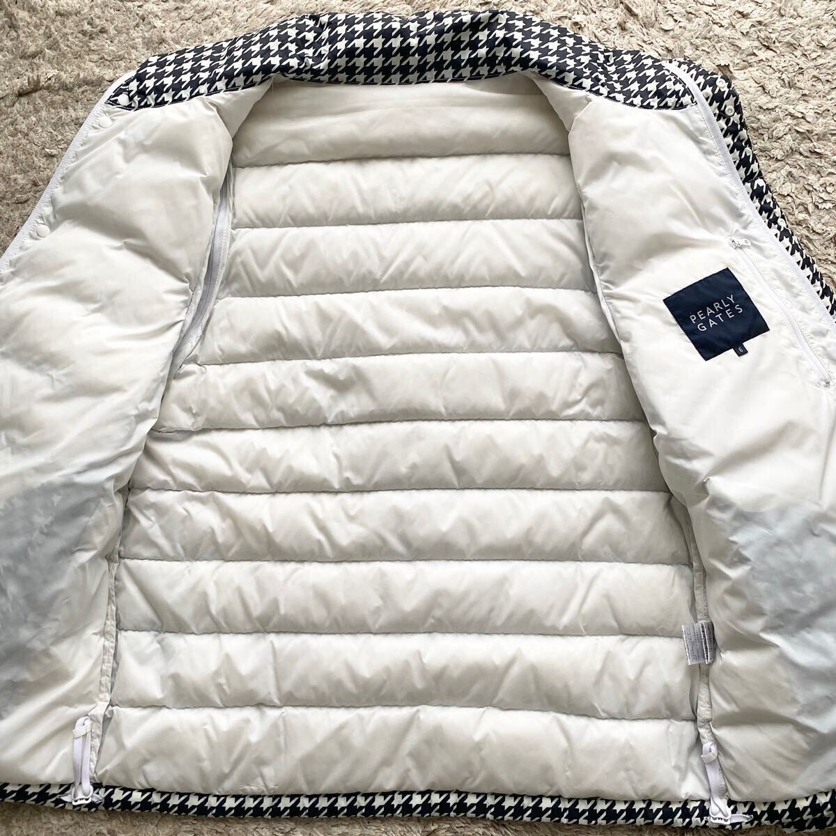 未使用級●XLサイズ●PEARLY GATES パーリーゲイツ 4way ダウンジャケット 千鳥格子 総柄 ジャケット 機能性◎ 軽量 ロゴ メンズ サイズ6_6