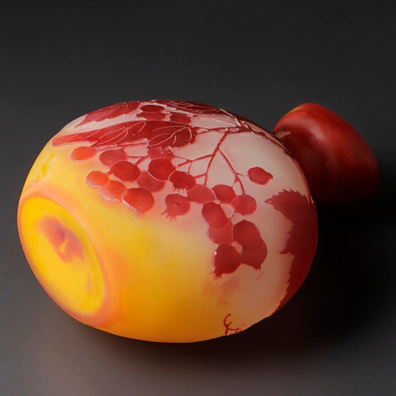 古美味】エミールガレ Emile Galle スグリ文 花器 茶道具 保証品 x7PJ