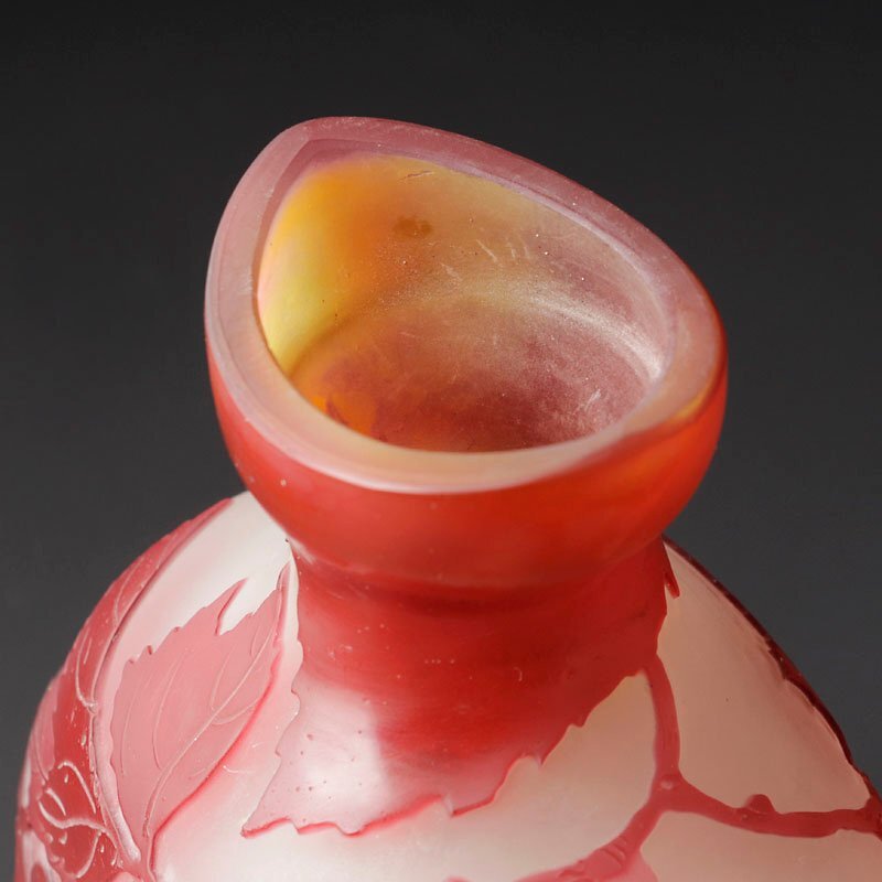 古美味】エミールガレ Emile Galle スグリ文 花器 茶道具 保証品 x7PJ