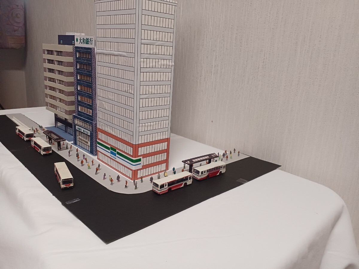 鉄道模型Nゲージ ジオラマ用１/150ペーパークラフト建物三棟_3