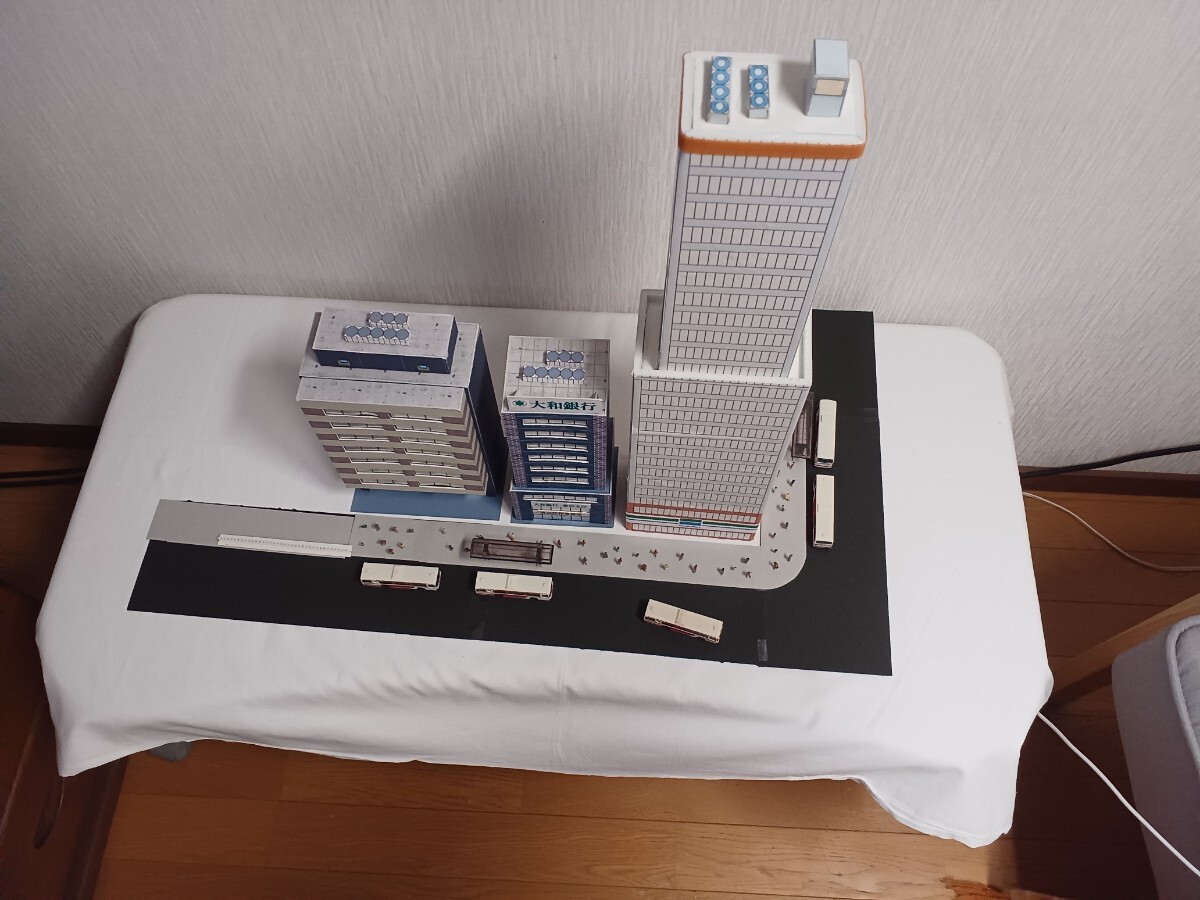 鉄道模型Nゲージ ジオラマ用１/150ペーパークラフト建物三棟_6