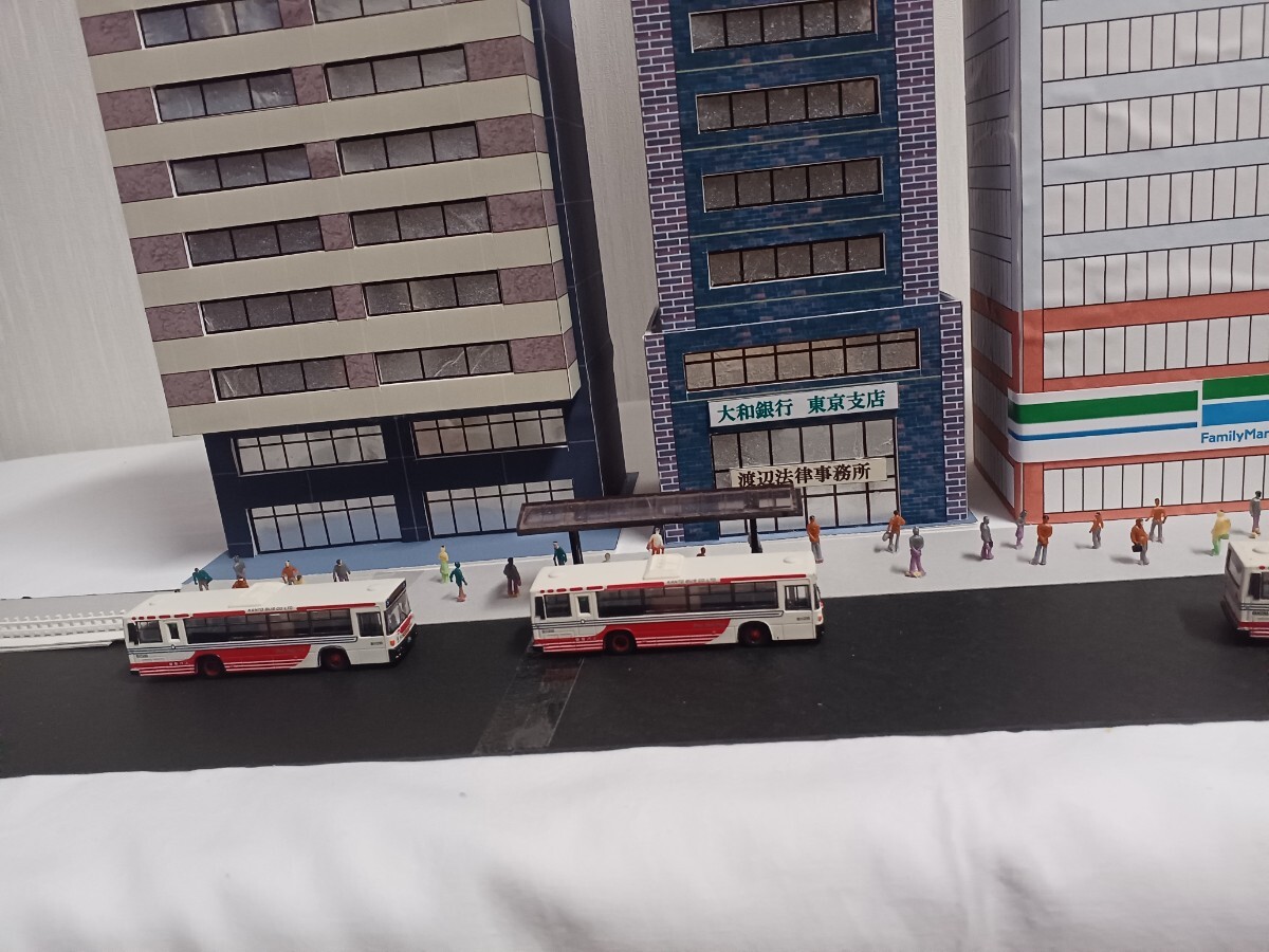 鉄道模型Nゲージ ジオラマ用１/150ペーパークラフト建物三棟_8