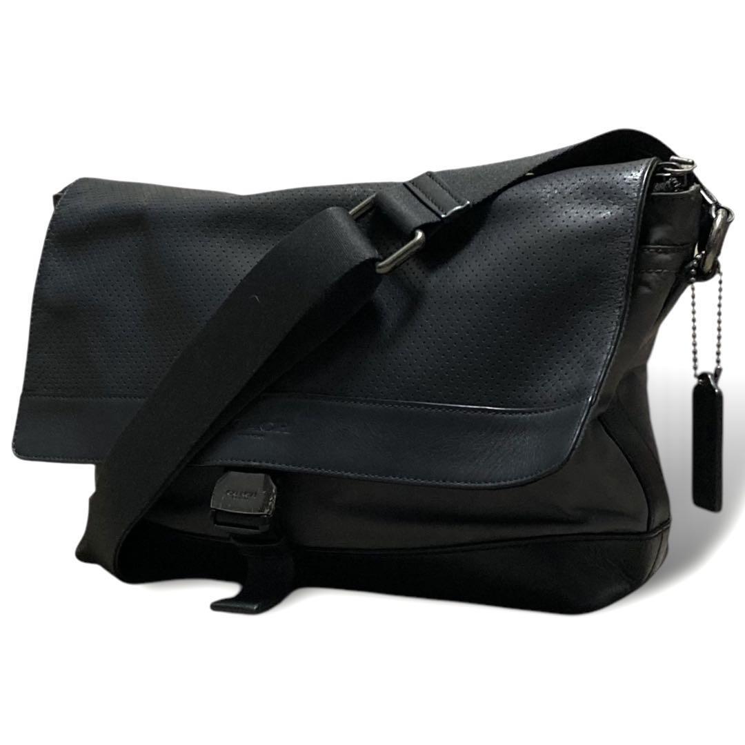 COACH コーチ パフォレイテッド バイクバッグ ショルダー レザー