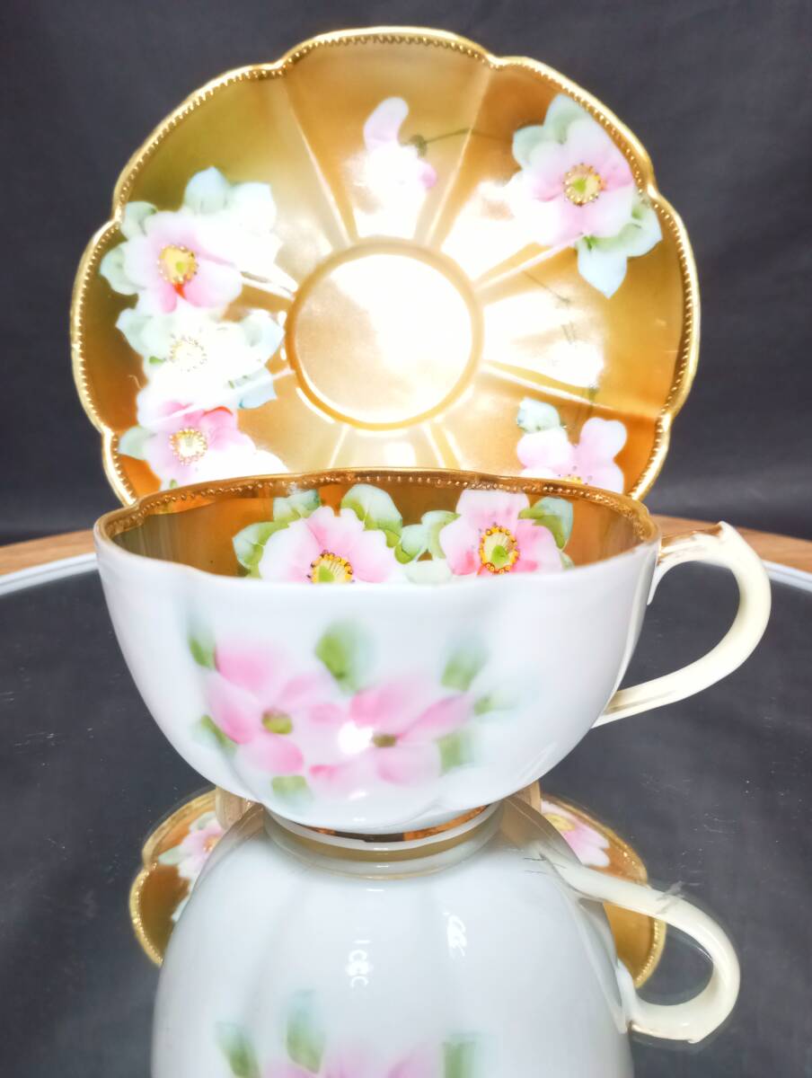 オールドノリタケ 金彩 オールドノリタケ銘品!! 赤 金盛上 銘品金盛