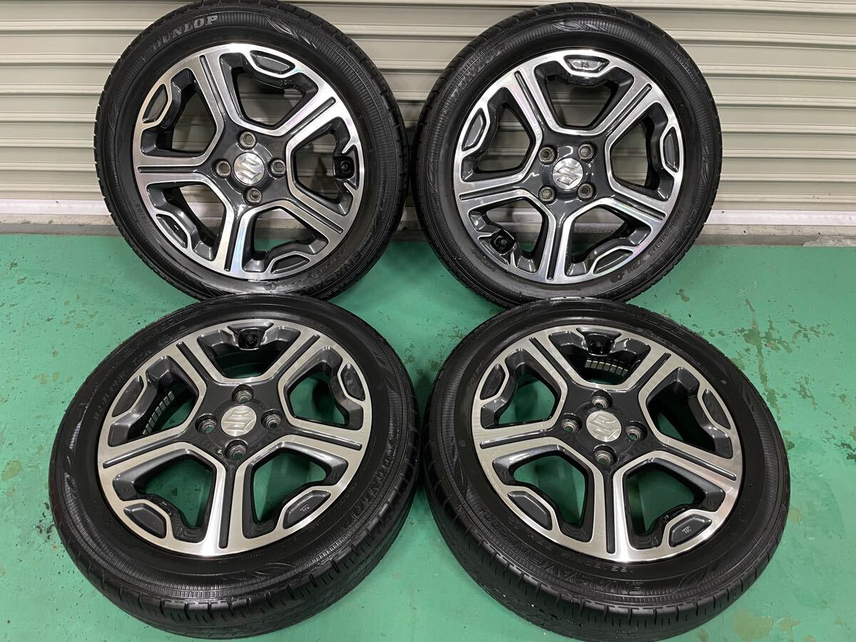 スズキ ハスラー 純正ホイール 4穴 PCD100 15×4.5J +45 ダンロップ 165 