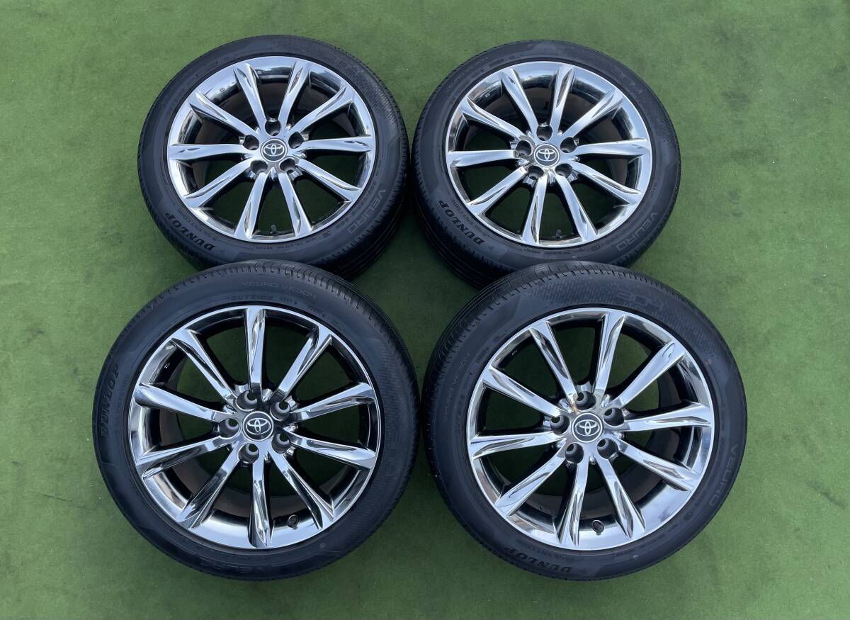 ◆希少トヨタ130マークX RDS後期純正◆ 18x8J+45/PCD:114.3/5穴◆4本.DUNLOP.235/45R18.2022年製.バリ山.クラウン/アルファード/カムリ等に_1
