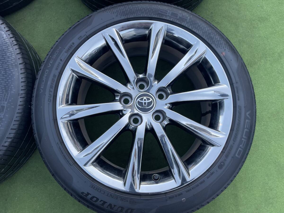 ◆希少トヨタ130マークX RDS後期純正◆ 18x8J+45/PCD:114.3/5穴◆4本.DUNLOP.235/45R18.2022年製.バリ山.クラウン/アルファード/カムリ等に_5