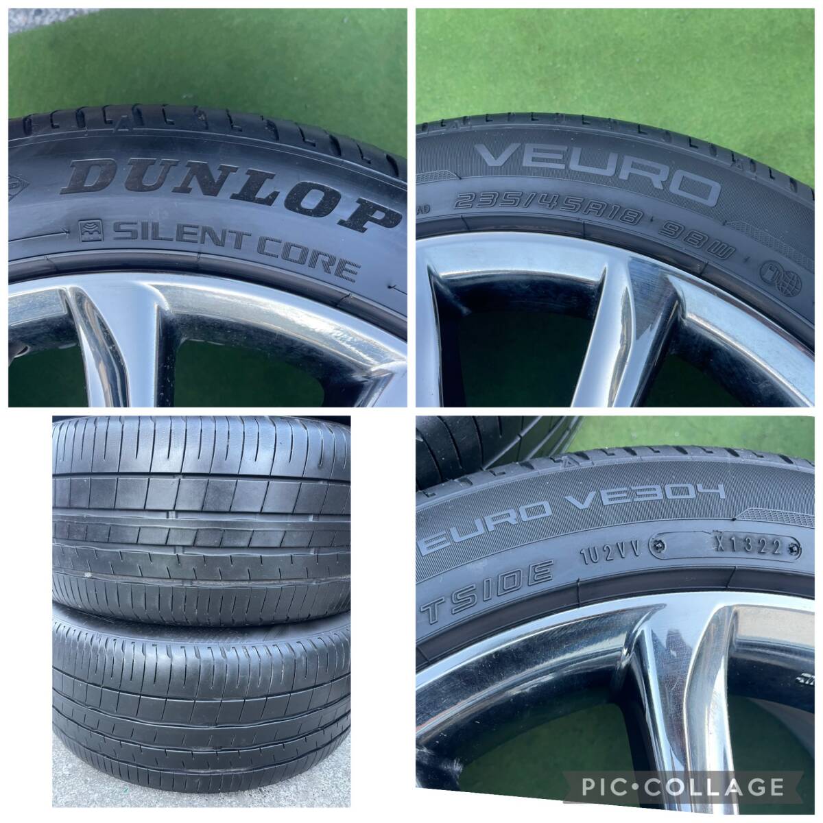 ◆希少トヨタ130マークX RDS後期純正◆ 18x8J+45/PCD:114.3/5穴◆4本.DUNLOP.235/45R18.2022年製.バリ山.クラウン/アルファード/カムリ等に_8