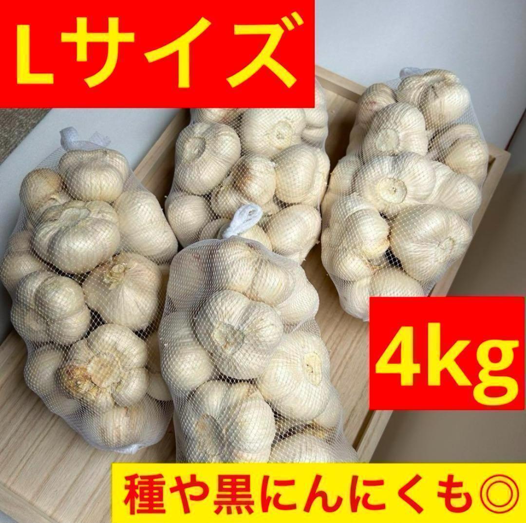 残りわずか青森県 福地ホワイト にんにく L 4kg 加工 家庭用
