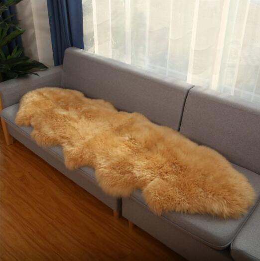 ムートン 高級贅沢 メリノ種羊 天然ムートン100% ラグマット2P/70*200　 ムートンラグ ムートンフリース ファー マット_1