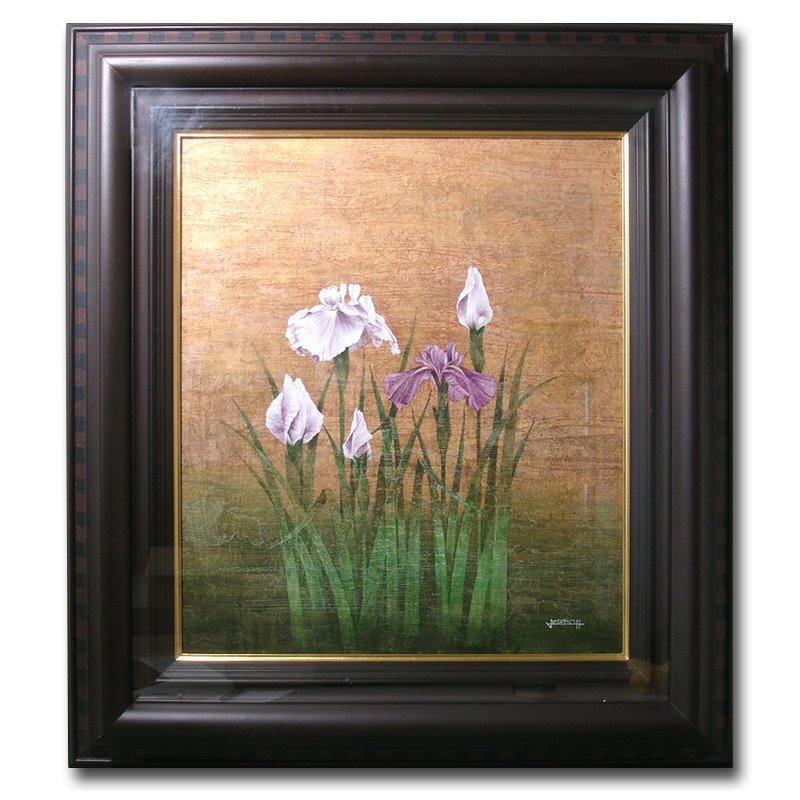 増本憲樹「大宰府の花開運縁起図（菖蒲寂韻）」油絵・F3号 絵画買取