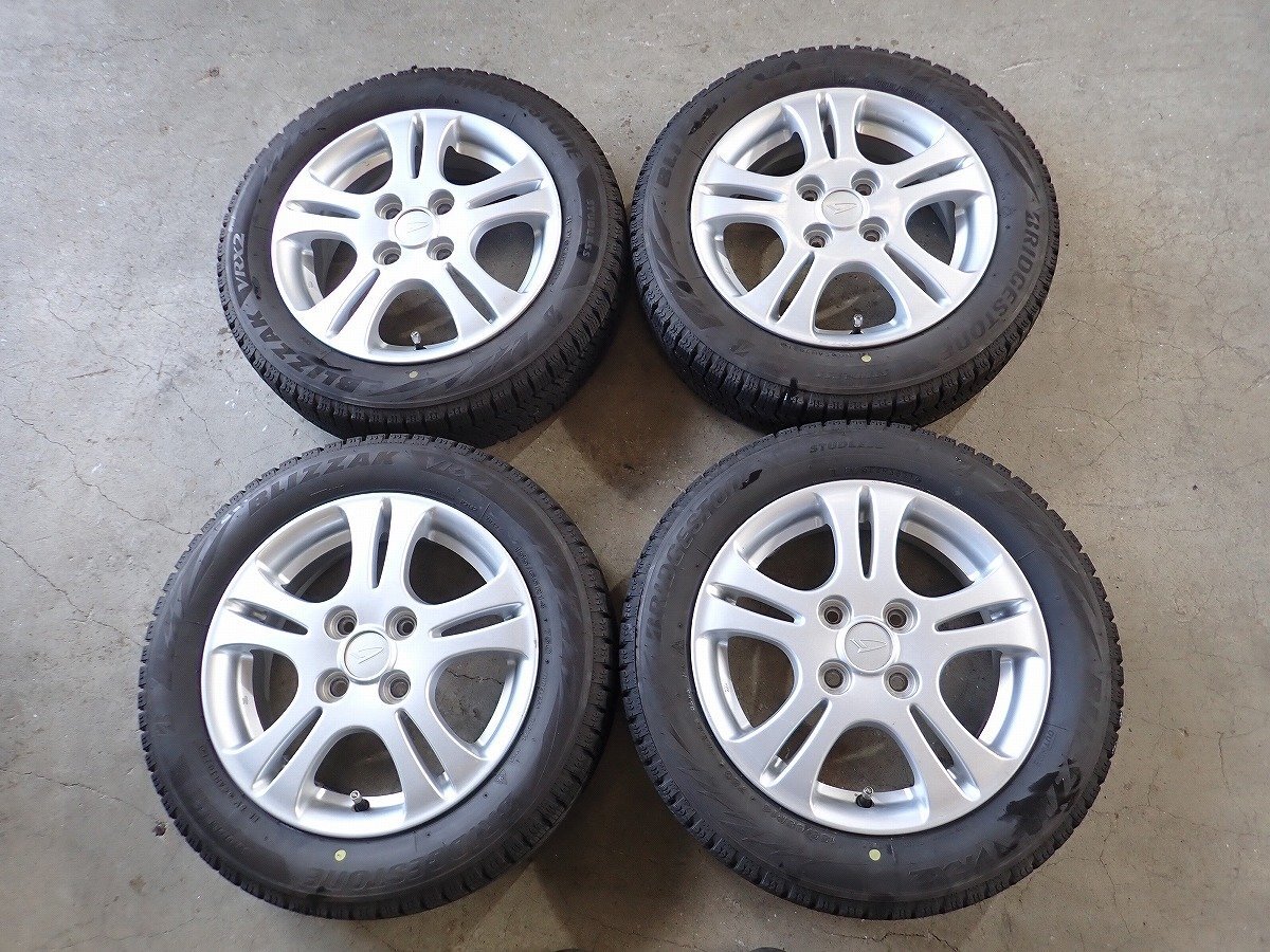 YS14790【送料無料155/65R14】ダイハツ純正 タント ムーブ ミライース等 中古スタッドレス ★14×4.5J 100/4H ET45★1円スタート_1